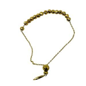 Gold Tone Beaded Adjustable Bracelet Glamorous Fashion Jewelry